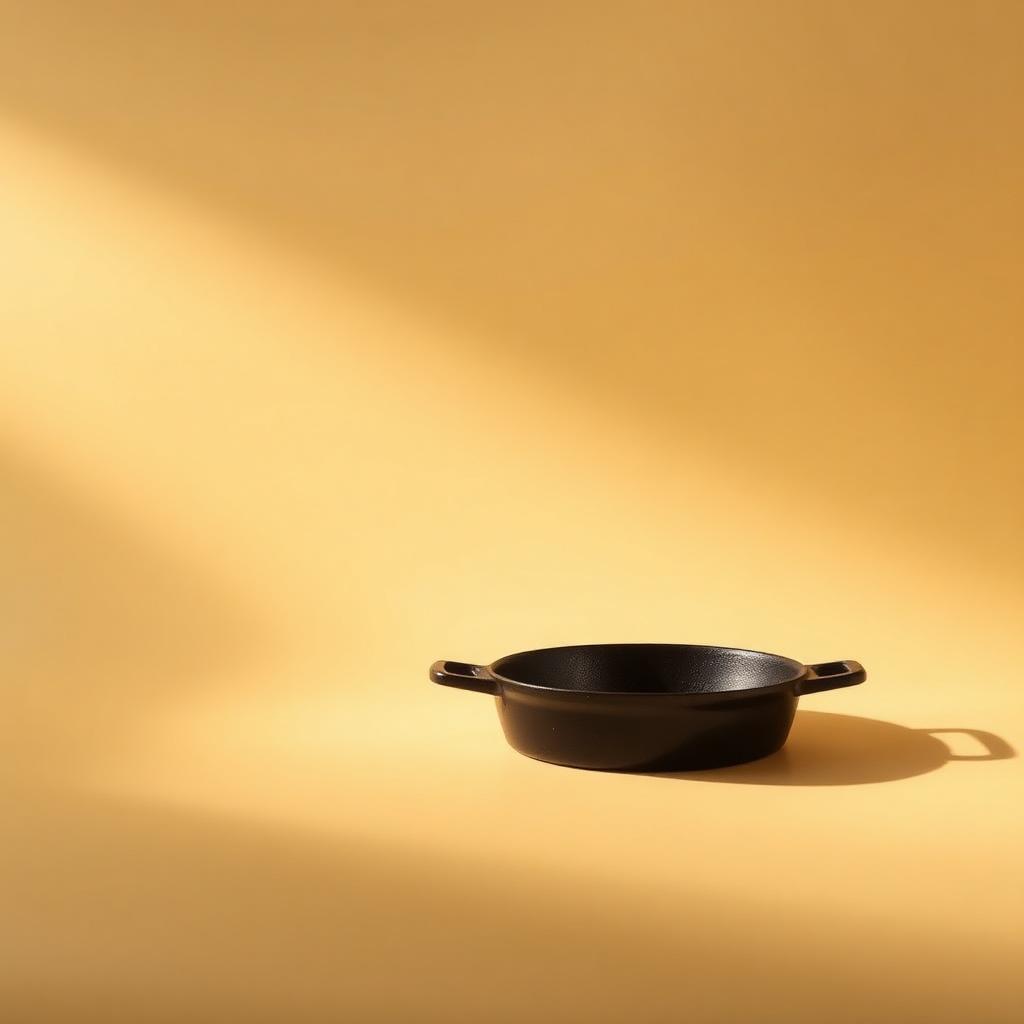 Ironhide 12 inch cast iron skillet on a cream studio background